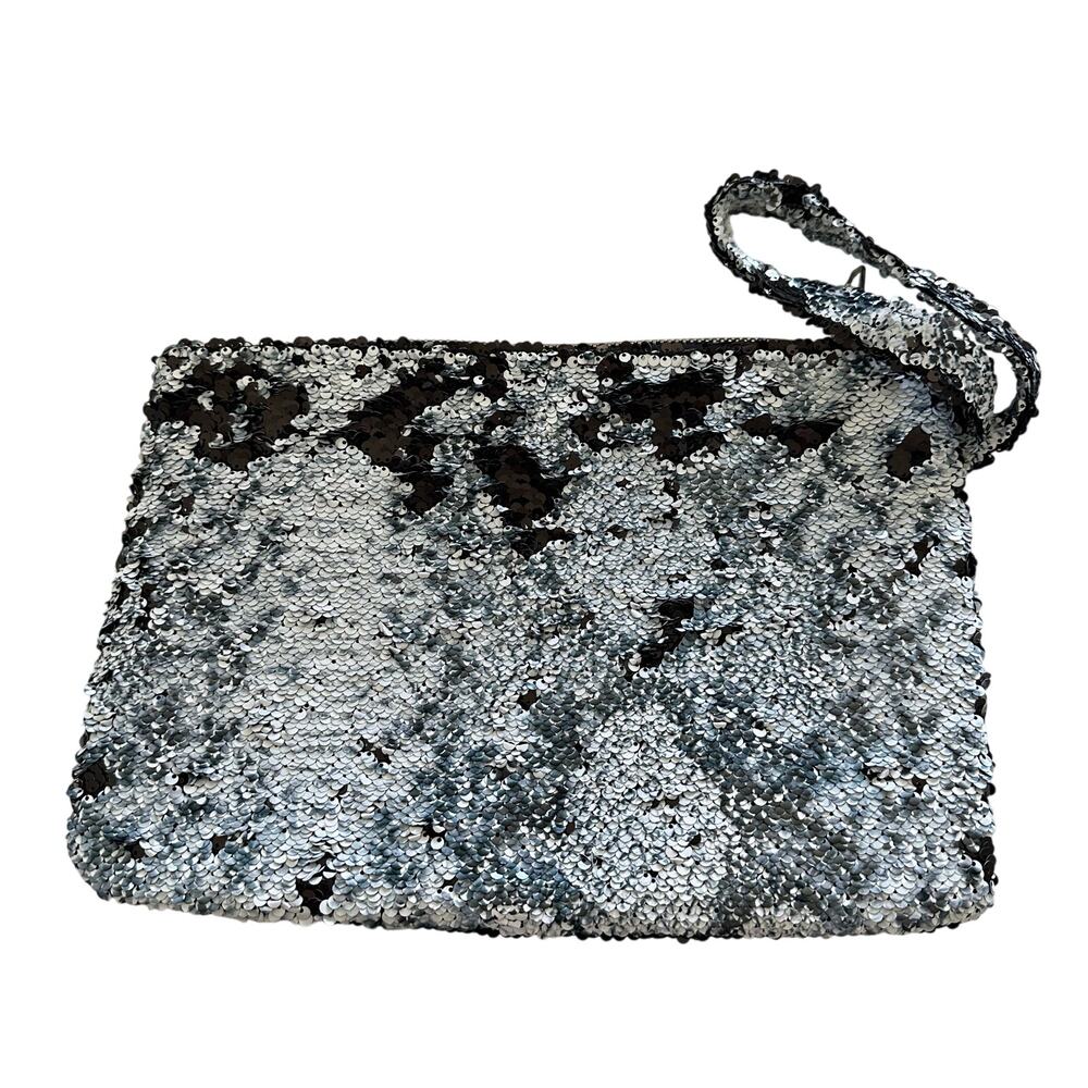 Any Old Iron Nashville Sequin Clutch - Black/White/Silver Glam Going Out Bag